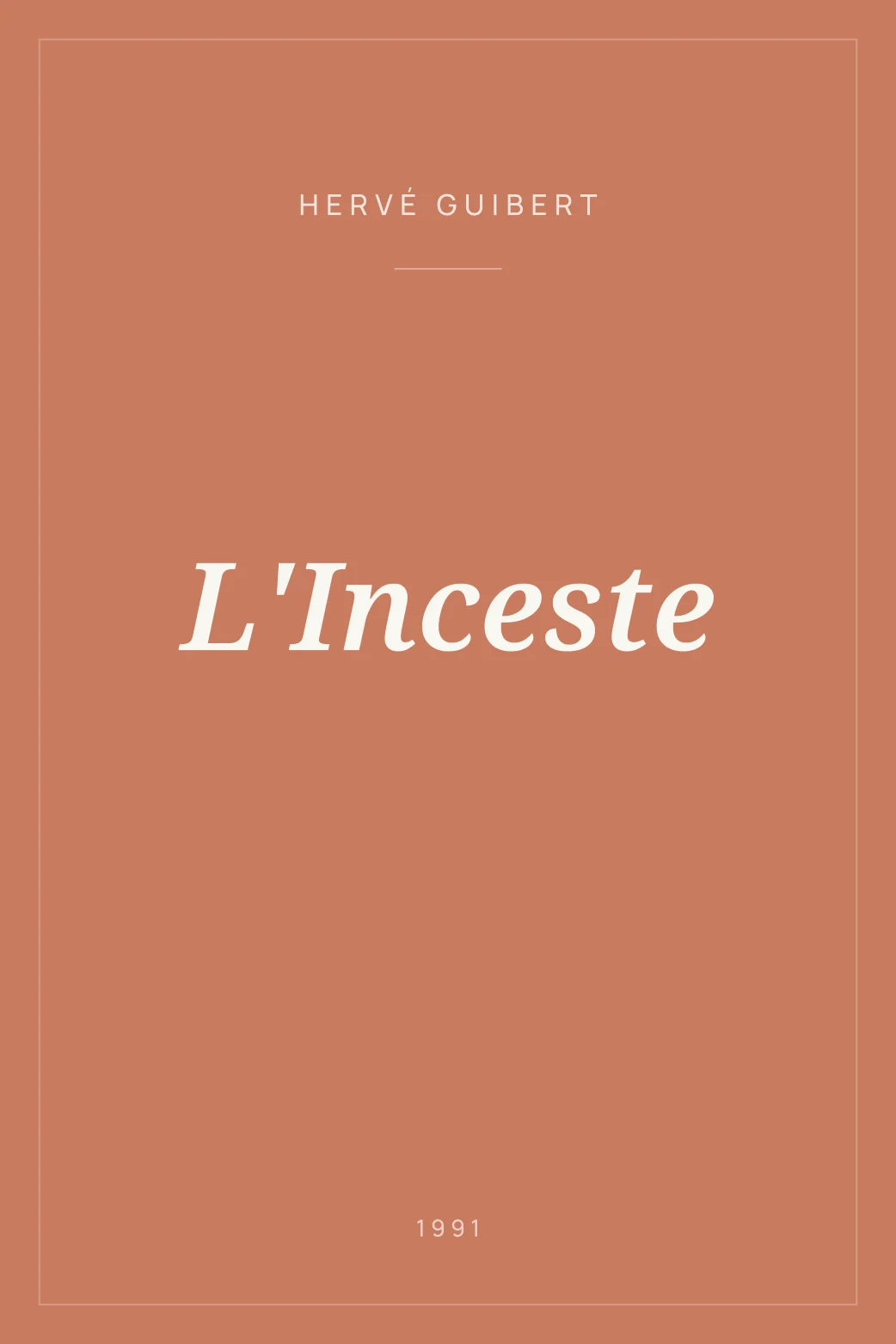 Portada de L'Inceste