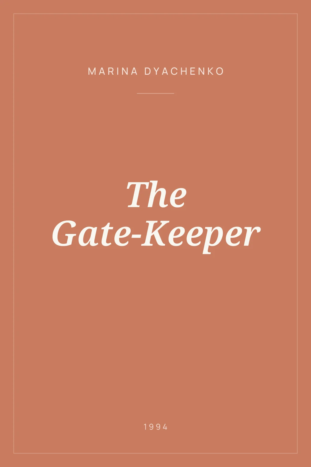 Portada de The Gate-Keeper