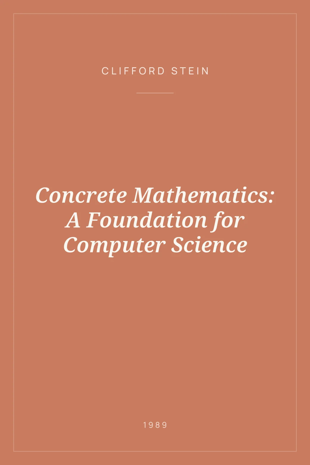 Portada de Concrete Mathematics: A Foundation for Computer Science