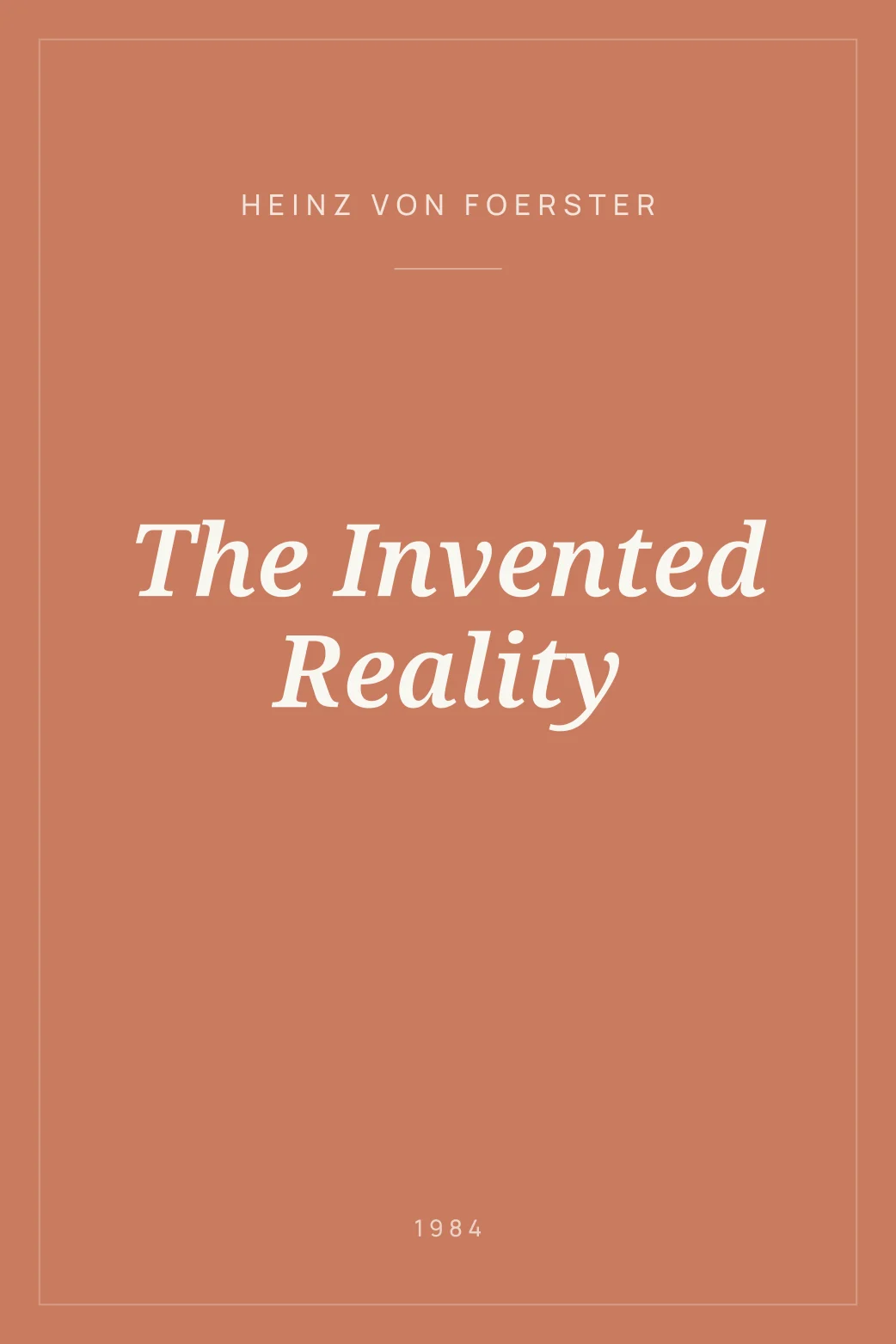 Portada de The Invented Reality