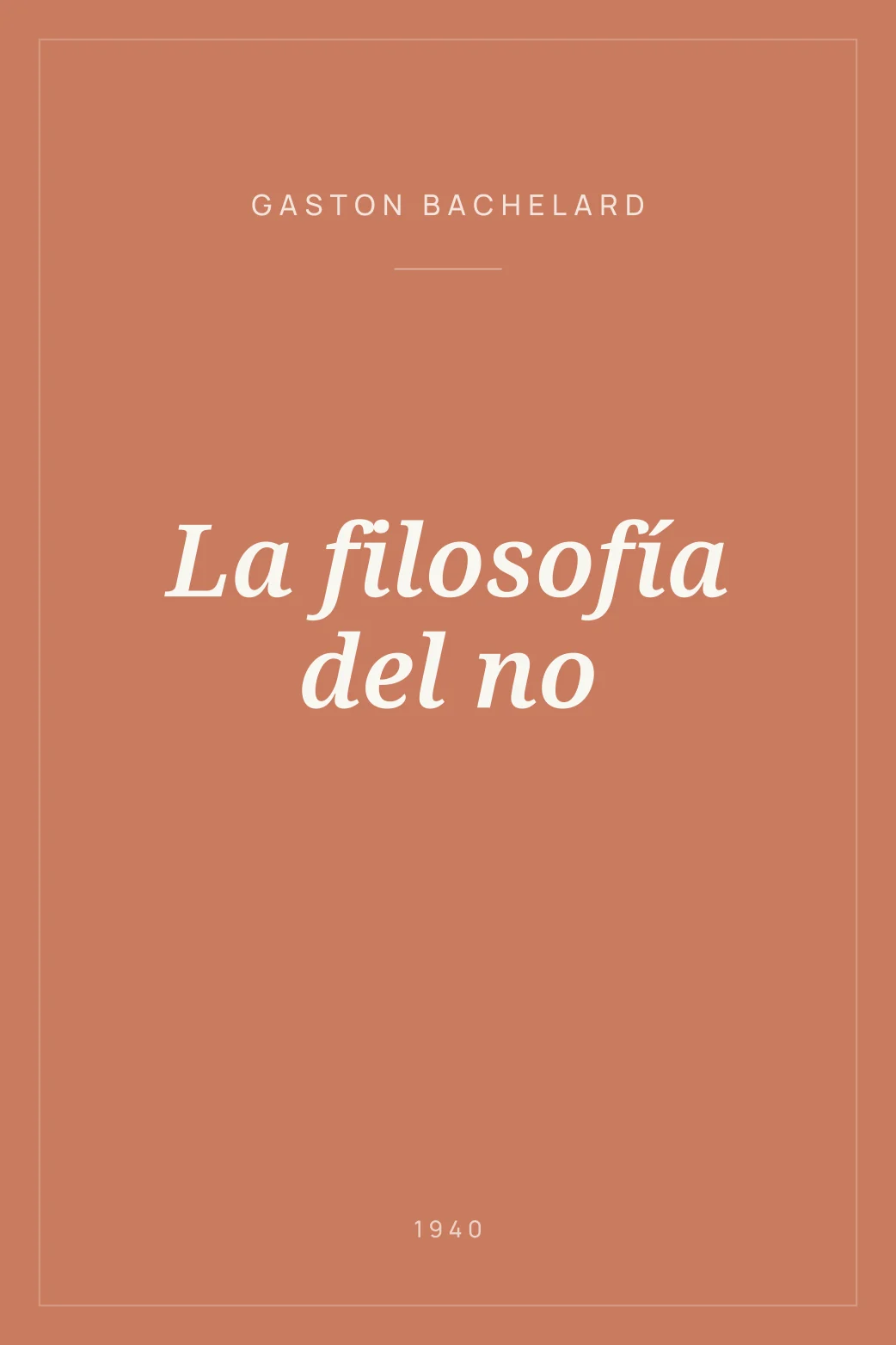 Portada de La filosofía del no