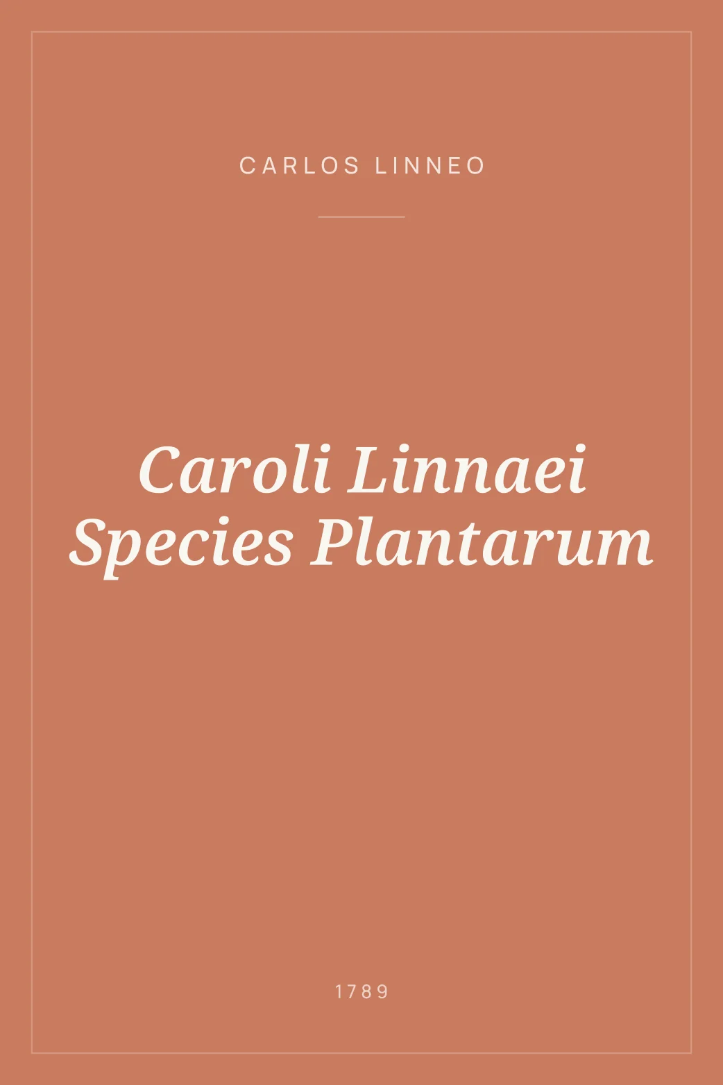 Portada de Caroli Linnaei Species Plantarum