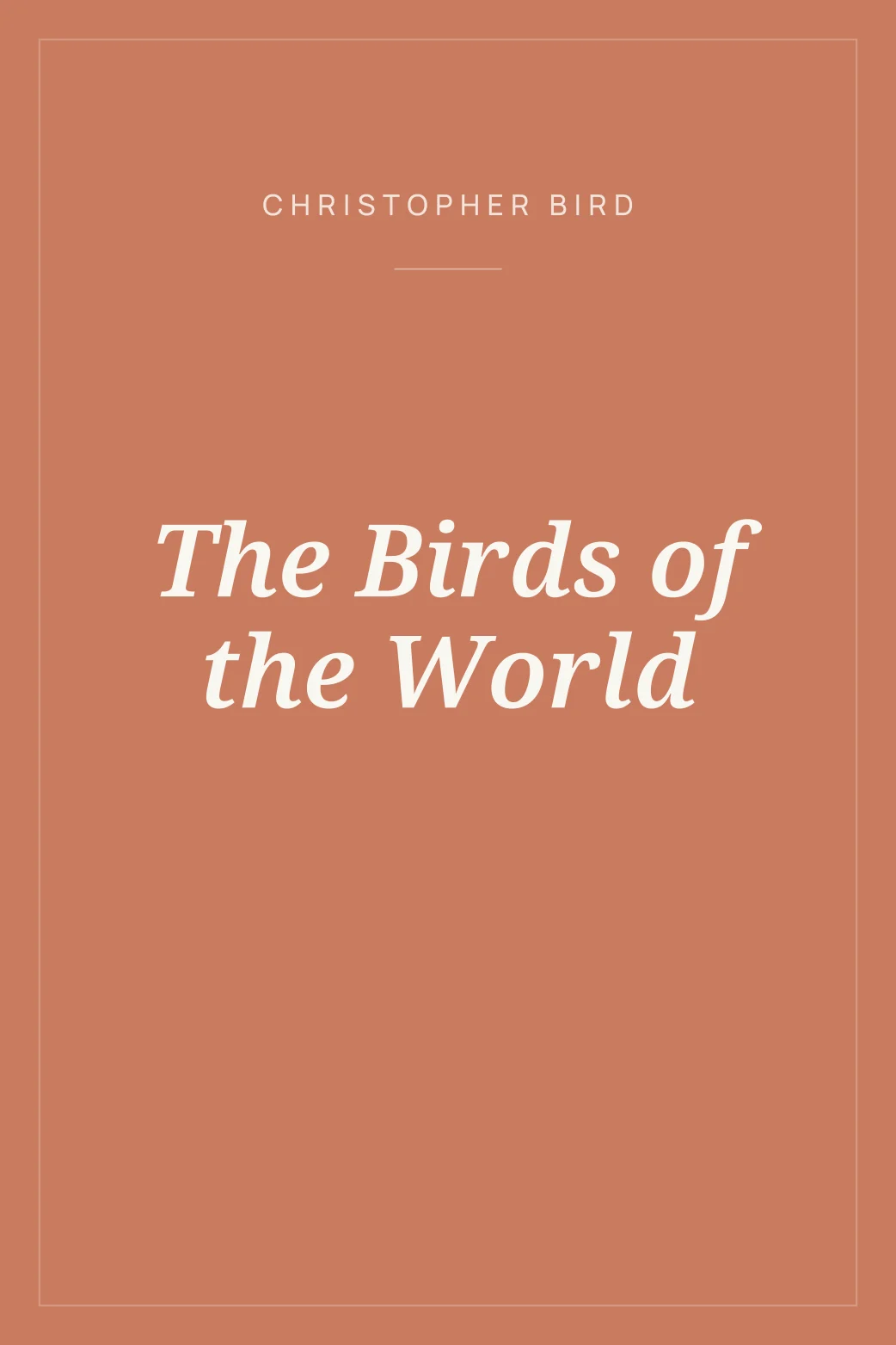 Portada de The Birds of the World