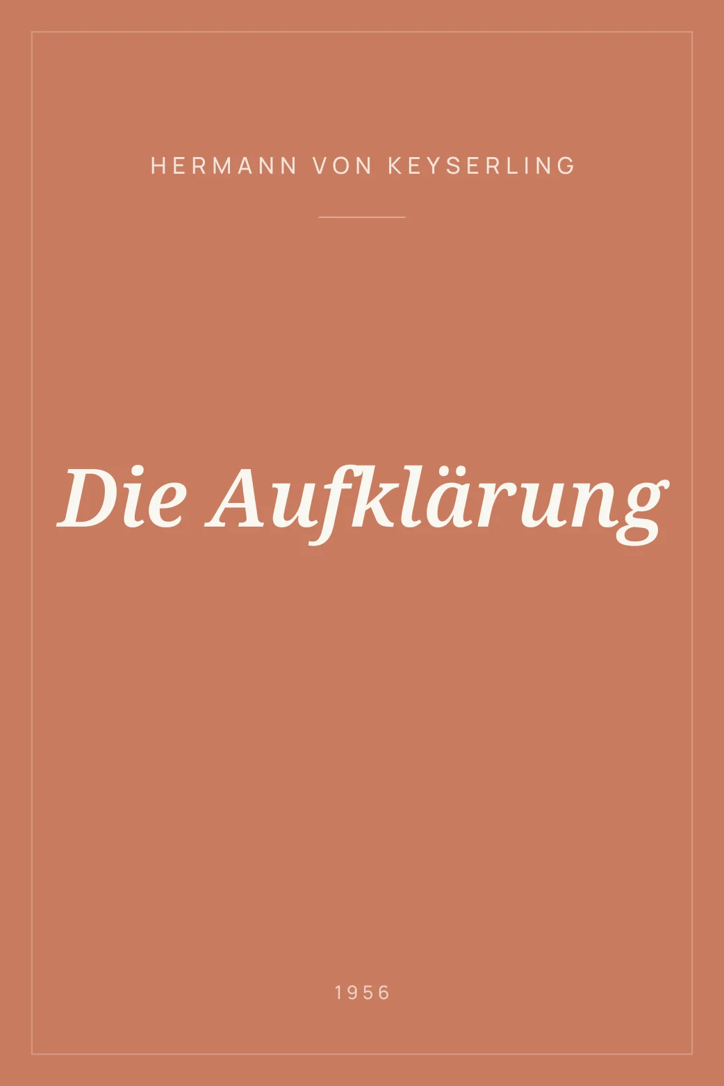 Portada de Die Aufklärung