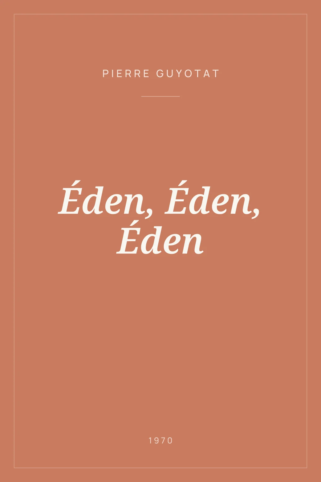 Portada de Éden, Éden, Éden