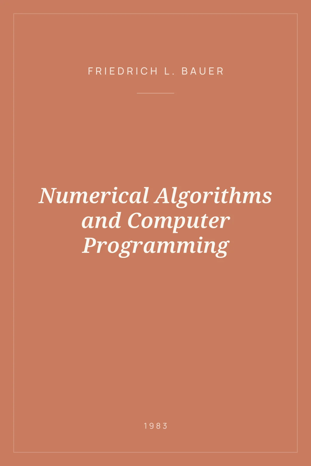 Portada de Numerical Algorithms and Computer Programming