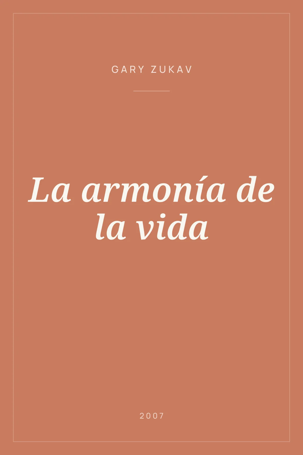 Portada de La armonía de la vida