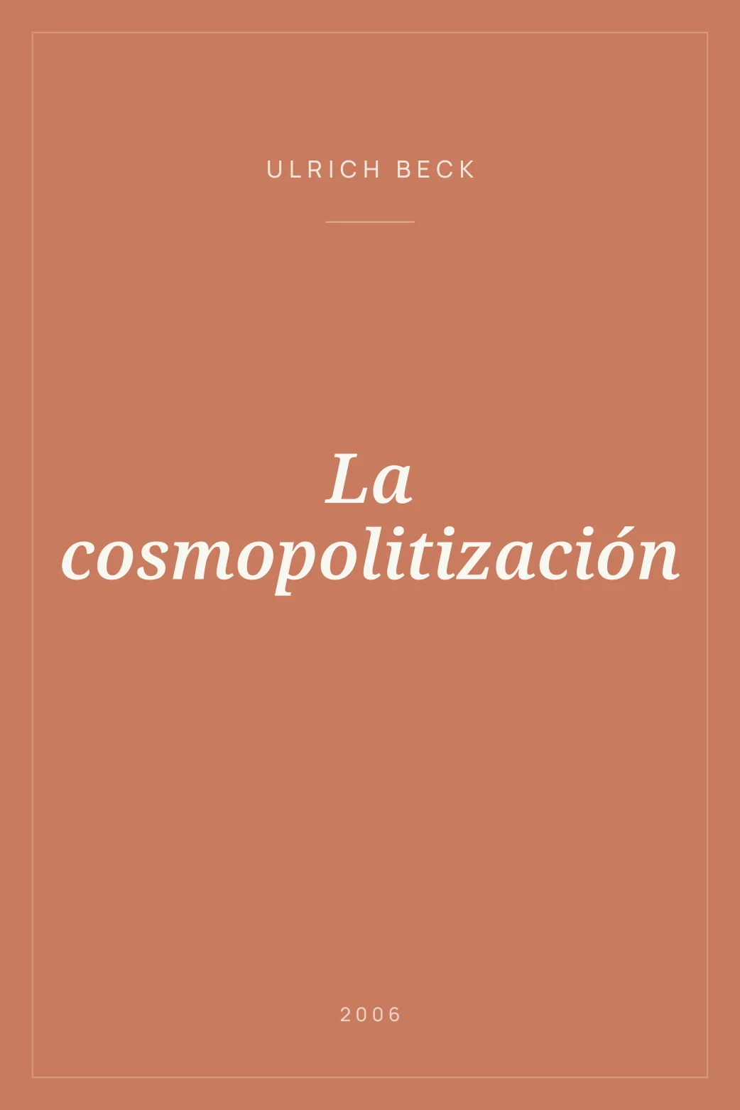 Portada de La cosmopolitización