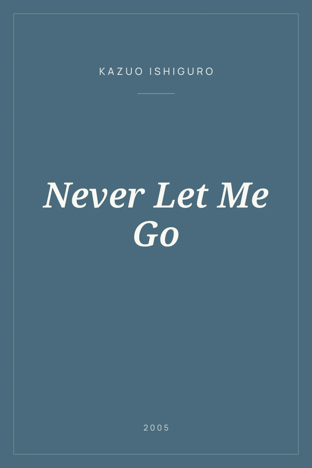 Portada de Never Let Me Go