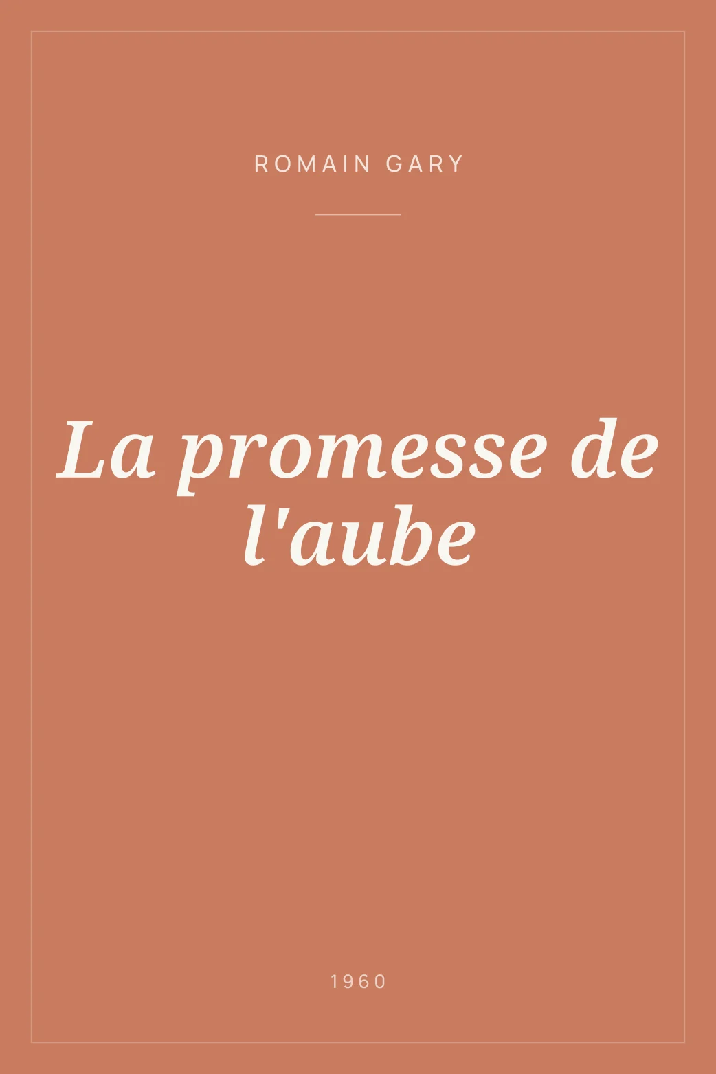 Portada de La promesse de l'aube