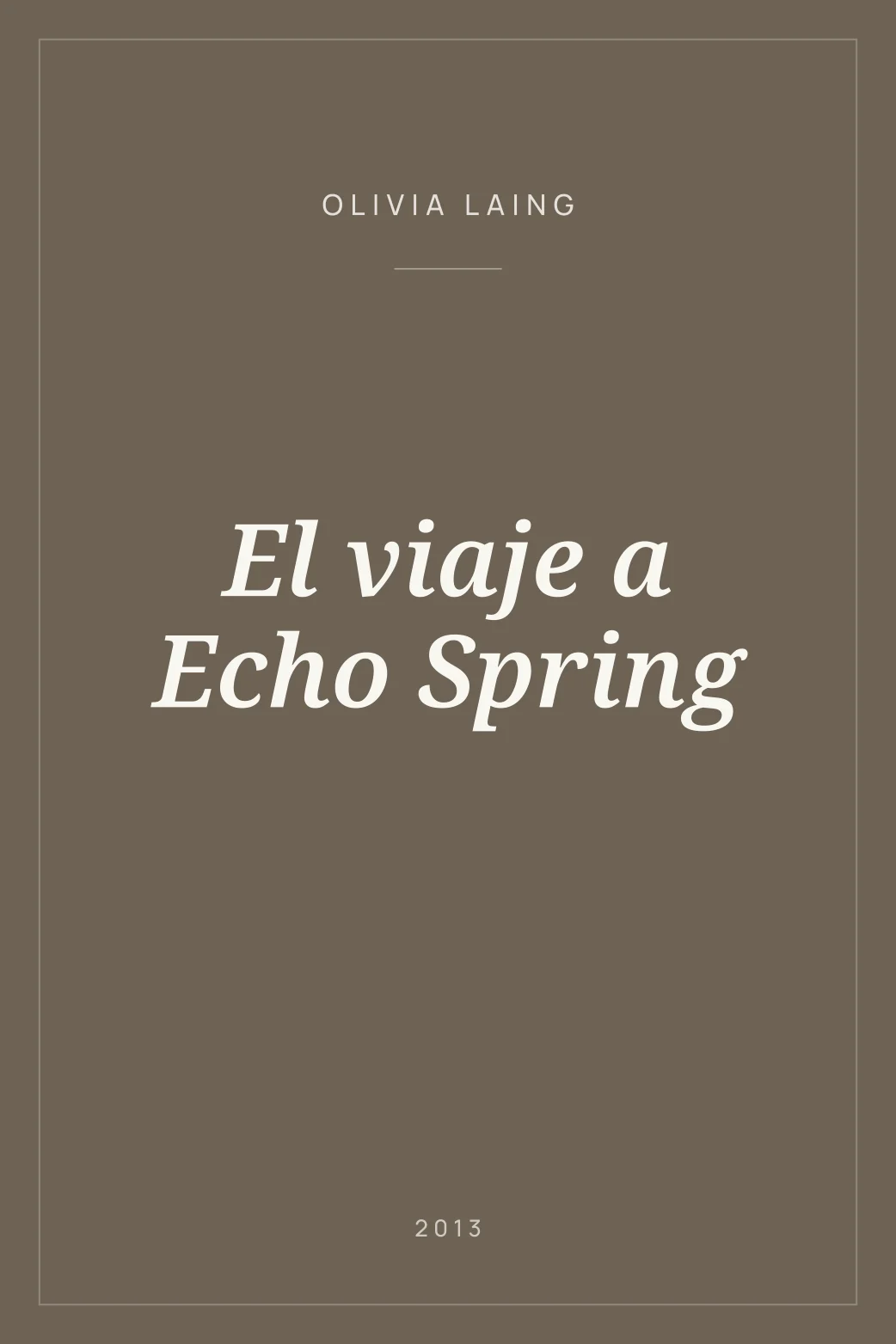 Portada de El viaje a Echo Spring