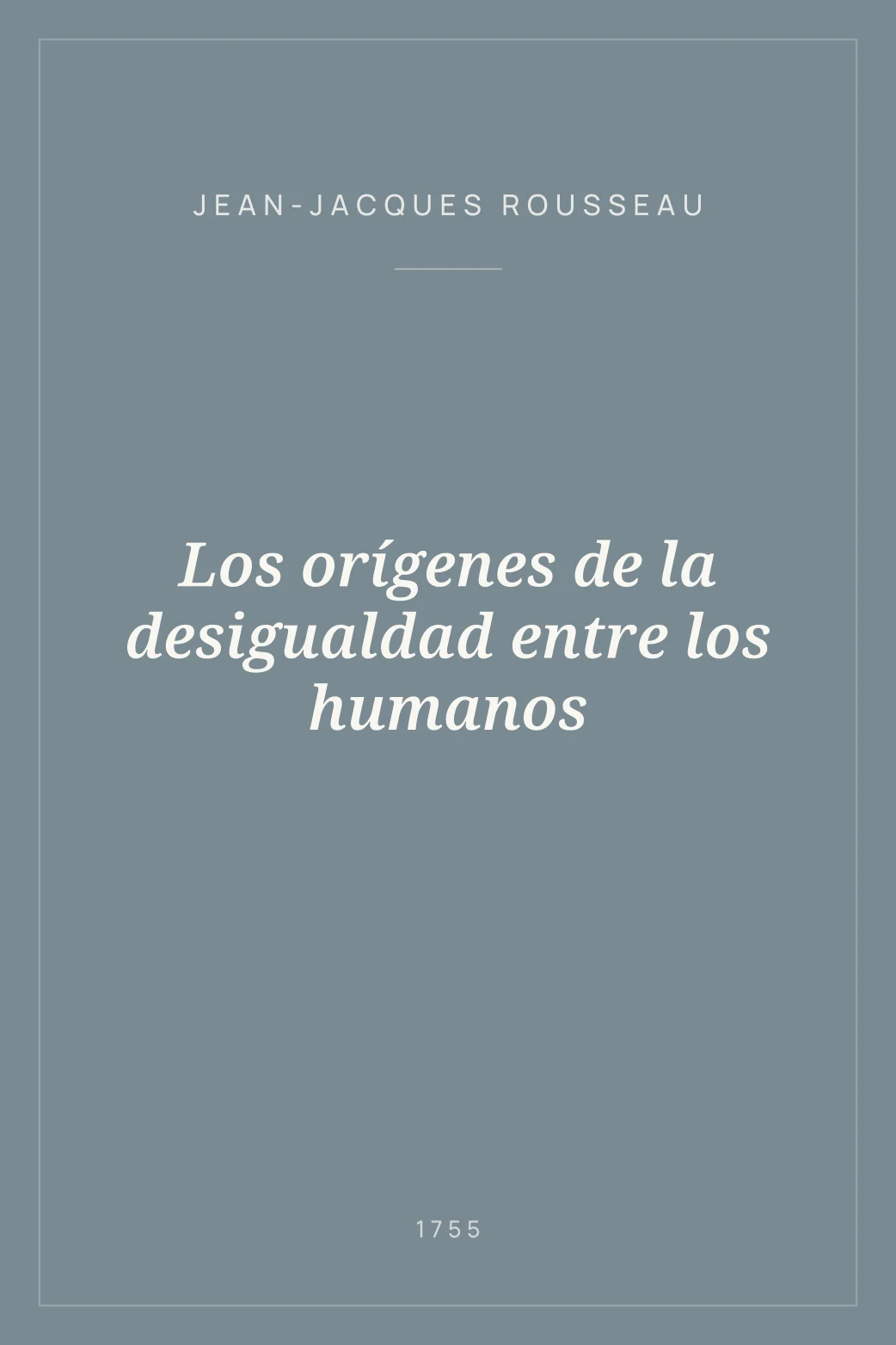 Portada de Los orígenes de la desigualdad entre los humanos