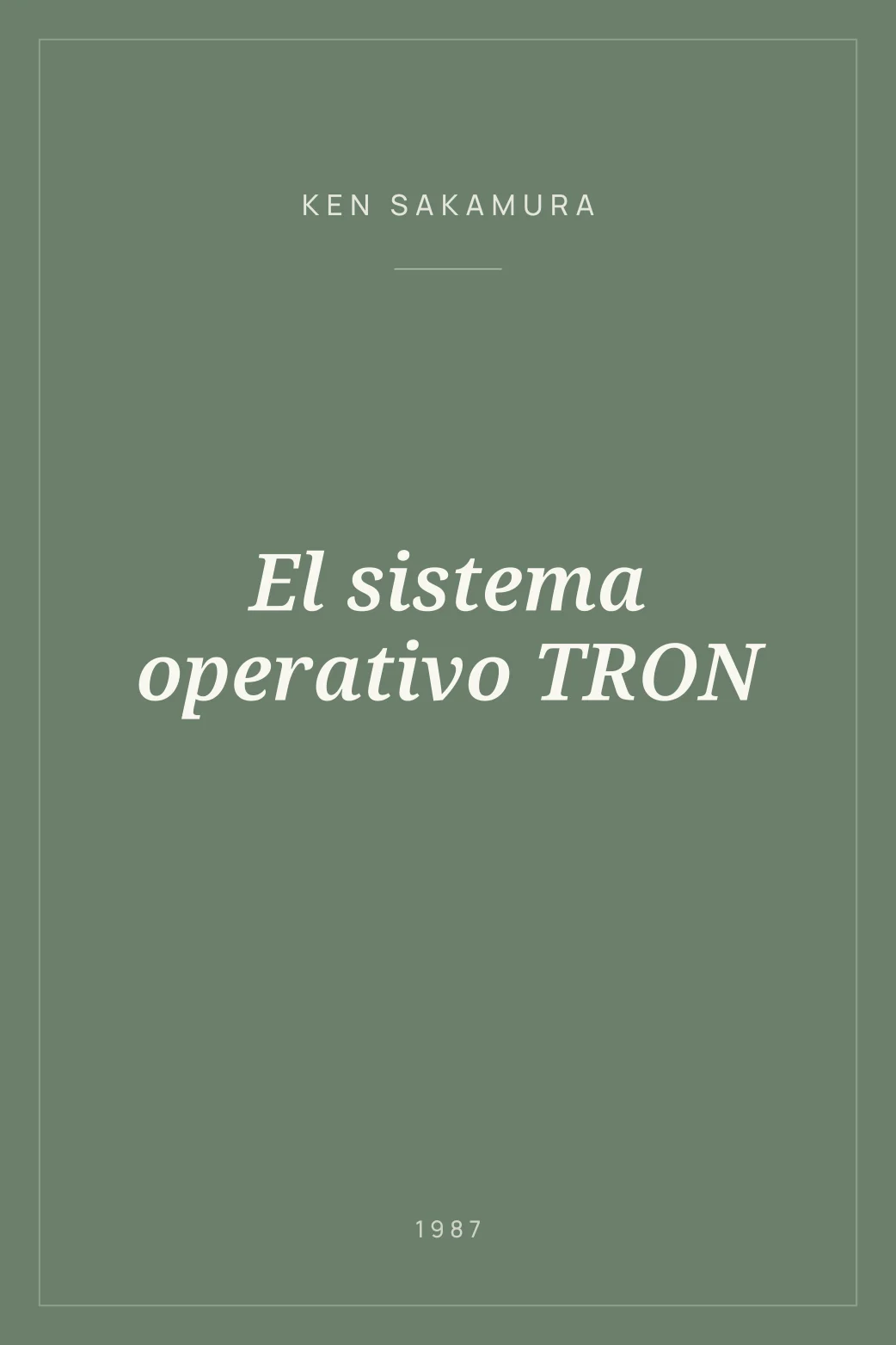 Portada de El sistema operativo TRON