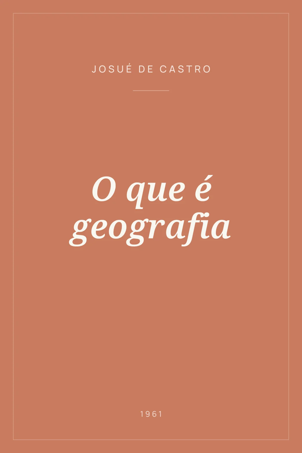 Portada de O que é geografia