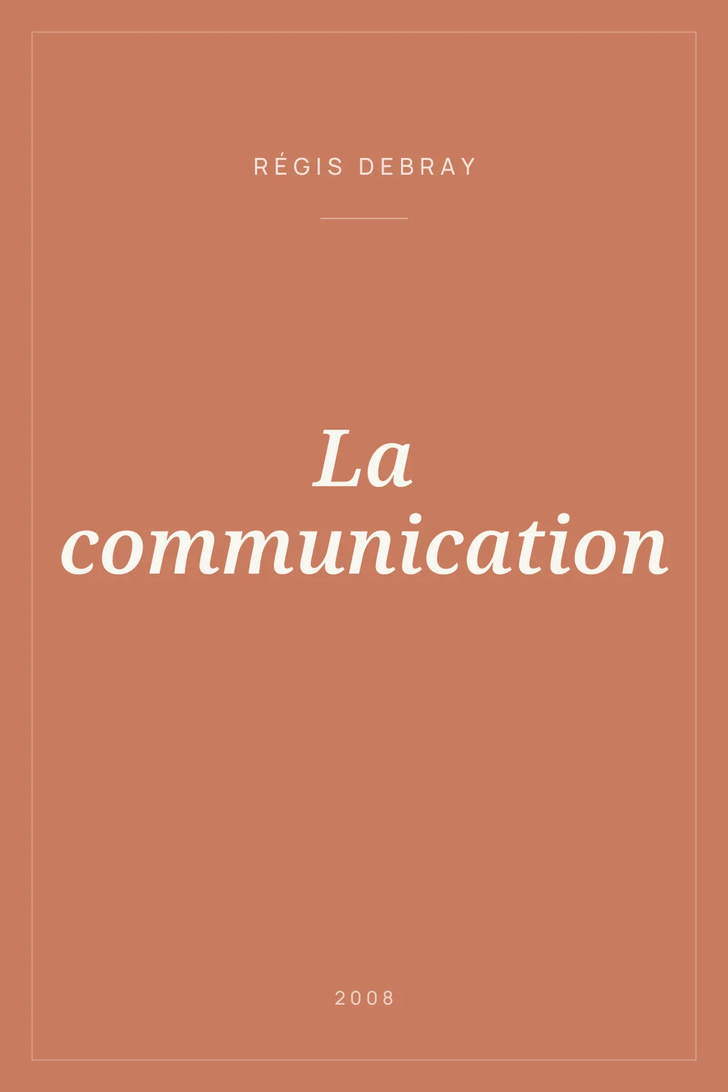 Portada de La communication