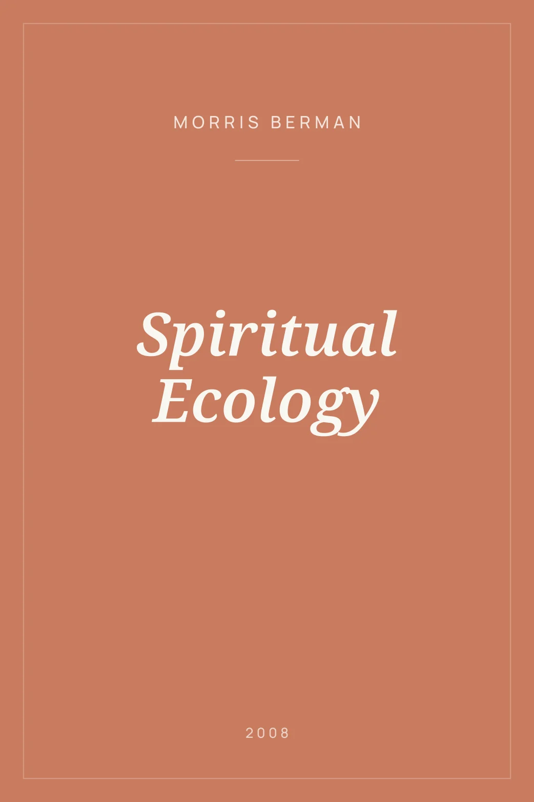 Portada de Spiritual Ecology