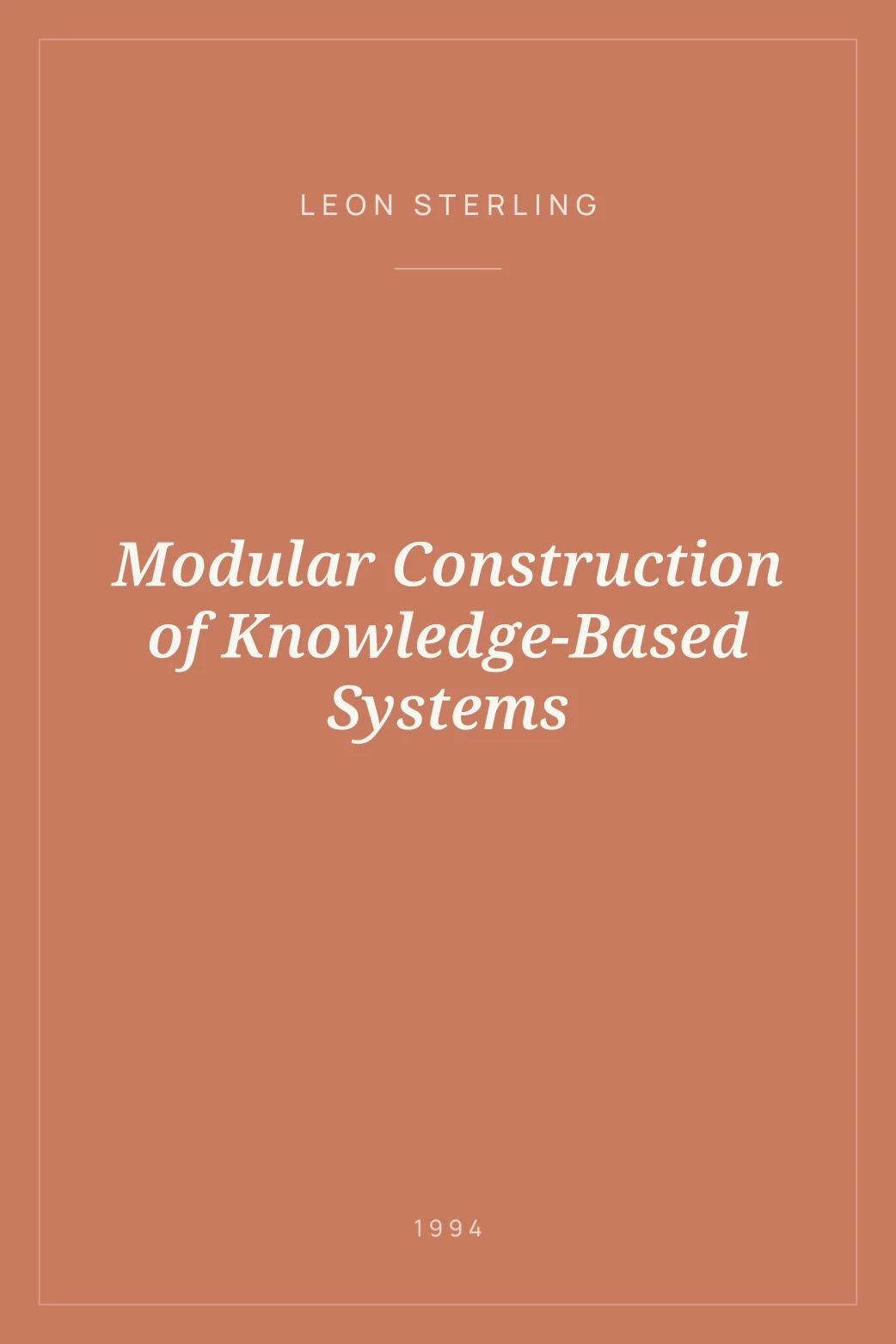 Portada de Modular Construction of Knowledge-Based Systems