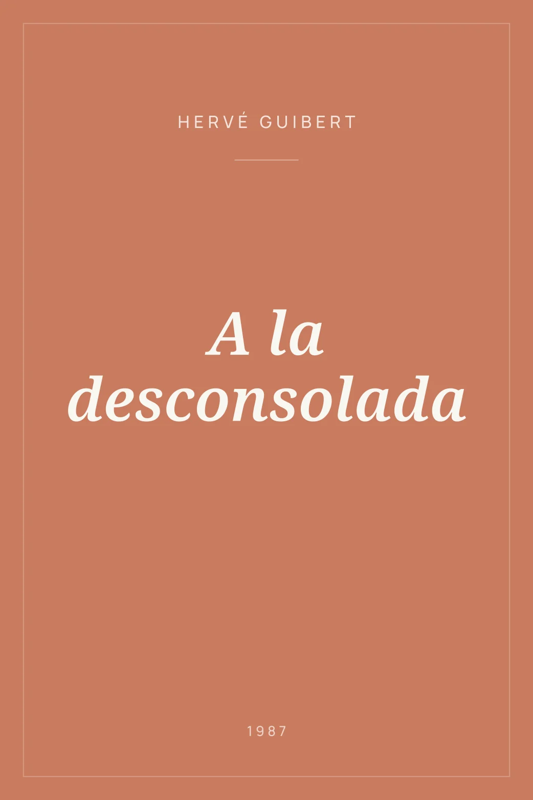 Portada de A la desconsolada