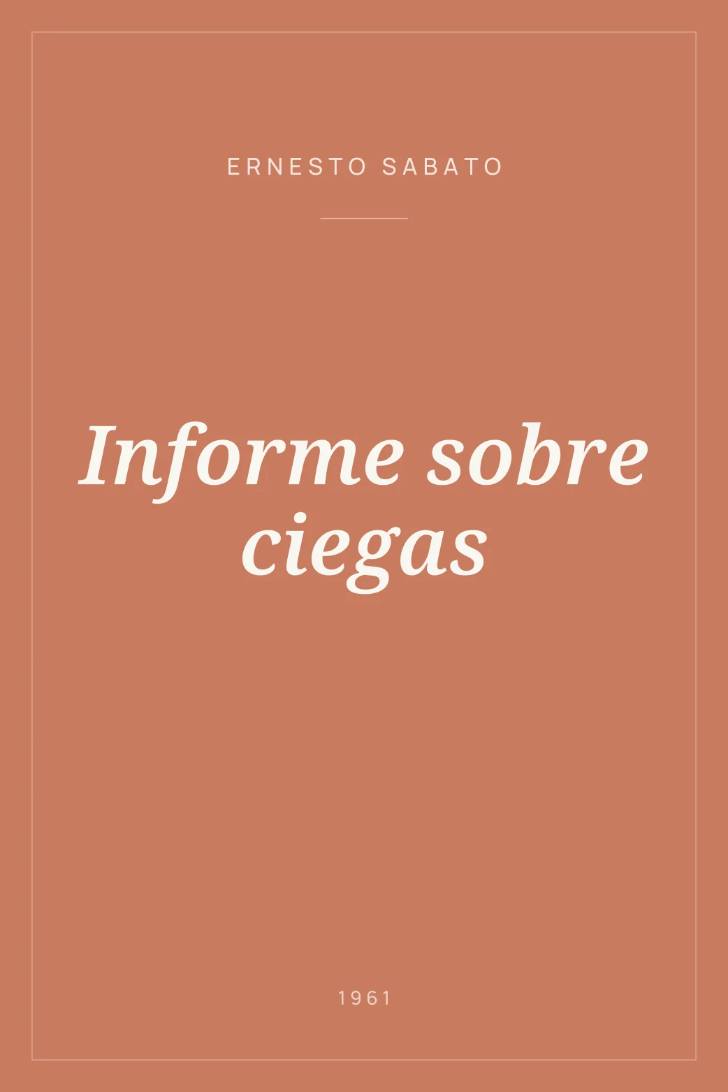 Portada de Informe sobre ciegas