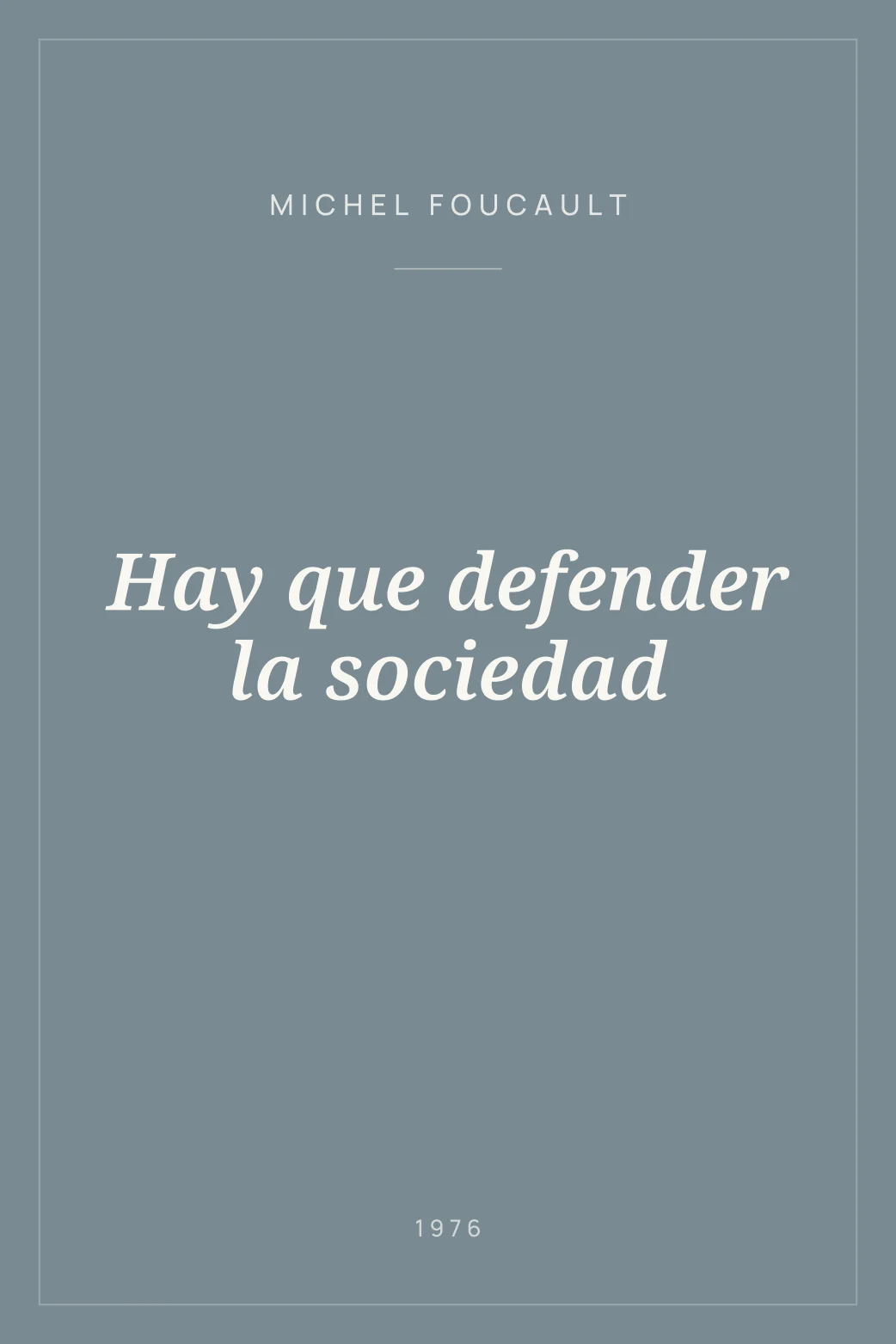 Portada de Hay que defender la sociedad
