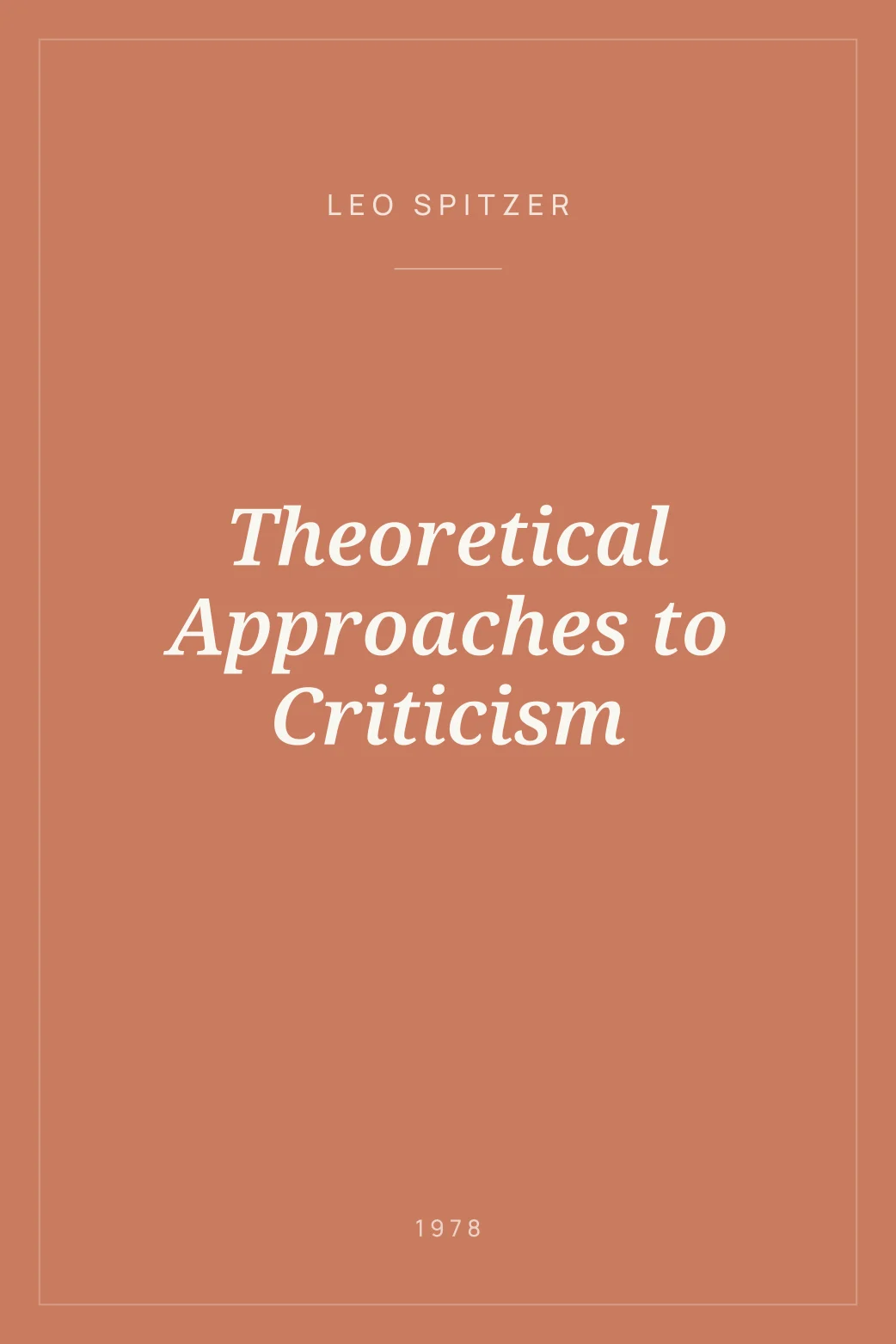 Portada de Theoretical Approaches to Criticism
