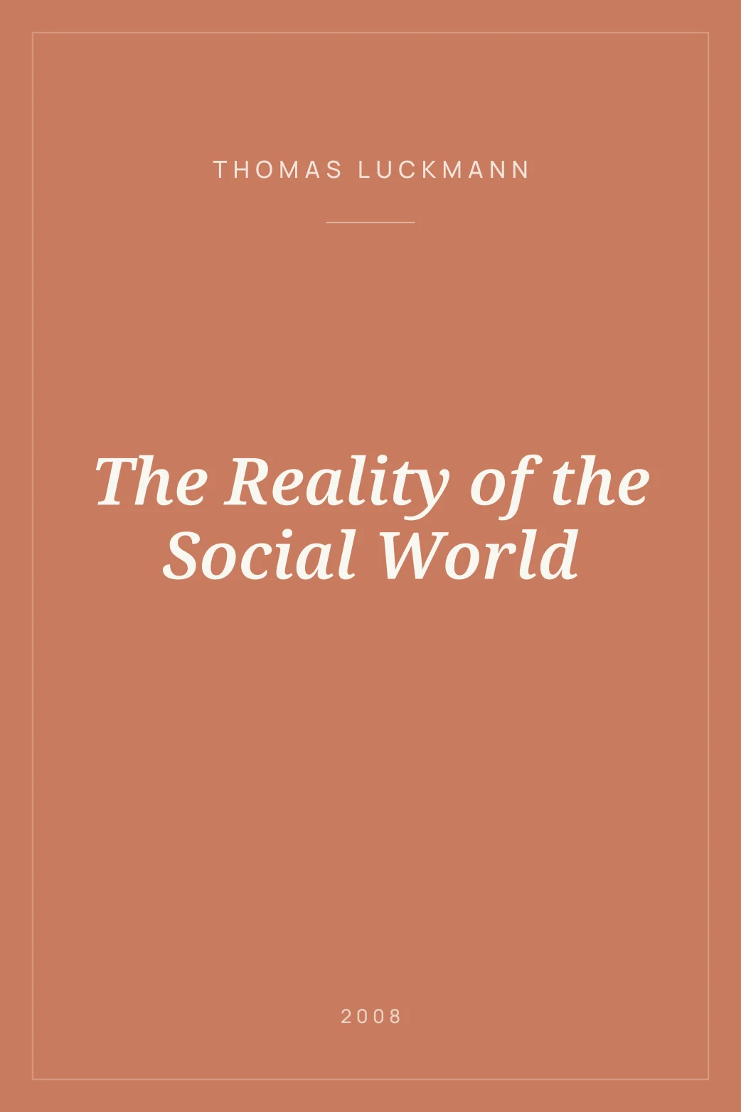 Portada de The Reality of the Social World