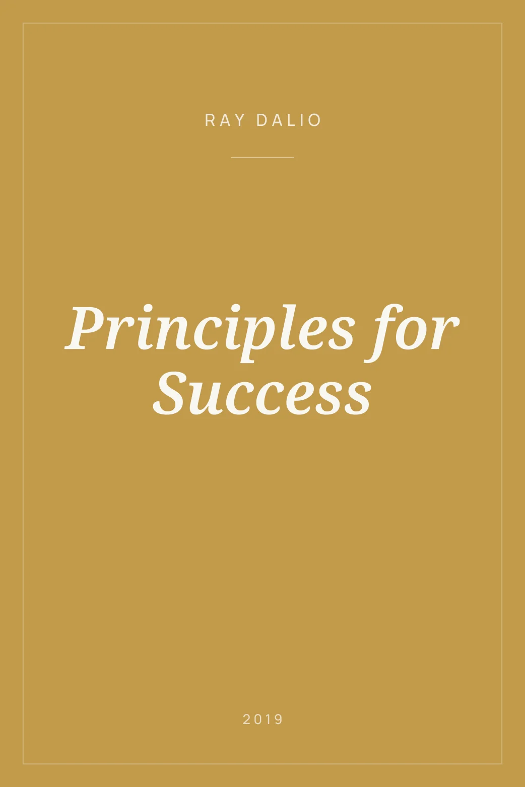 Portada de Principles for Success