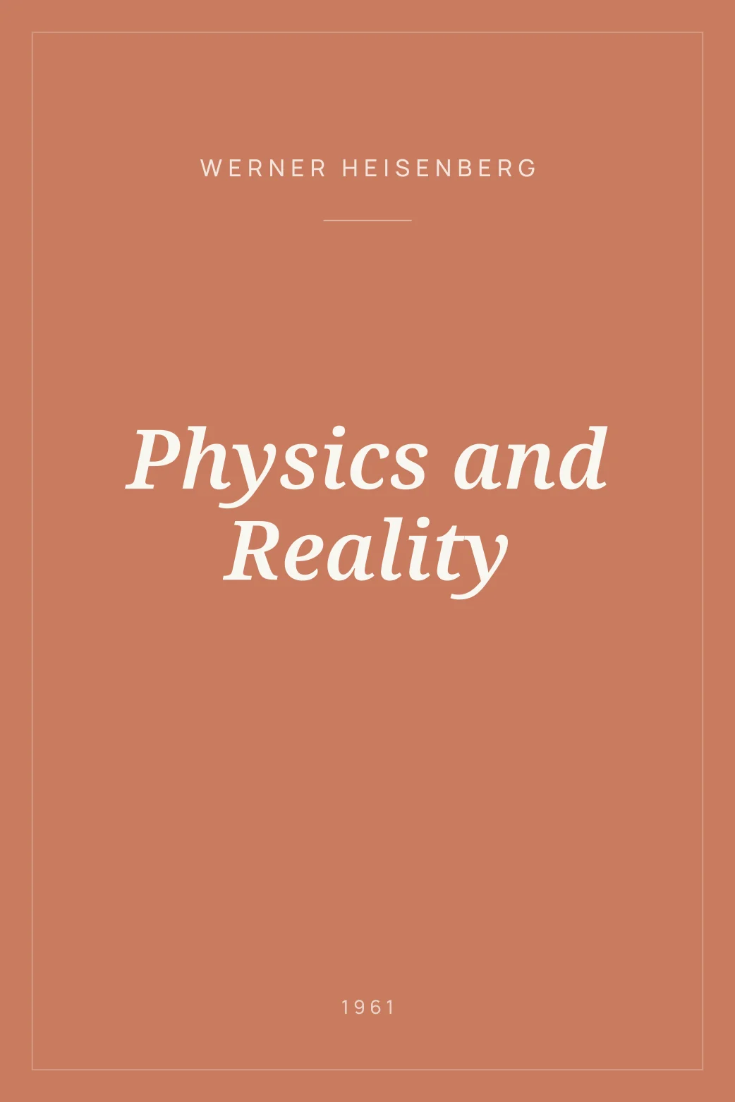 Portada de Physics and Reality