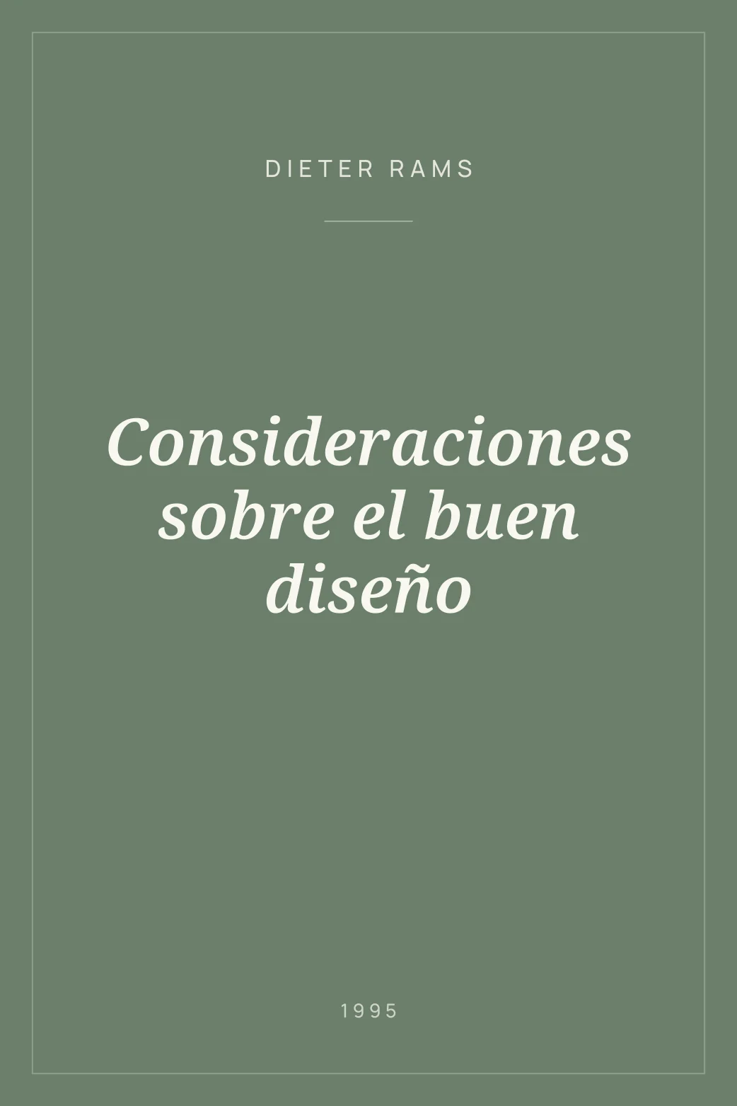 Portada de Consideraciones sobre el buen diseño
