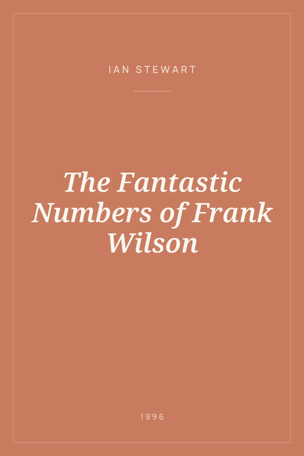 Portada de The Fantastic Numbers of Frank Wilson