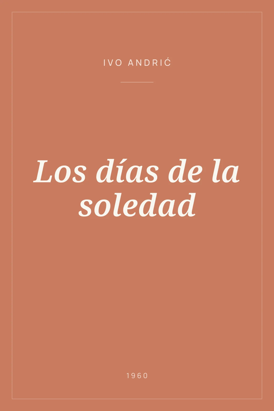 Portada de Los días de la soledad