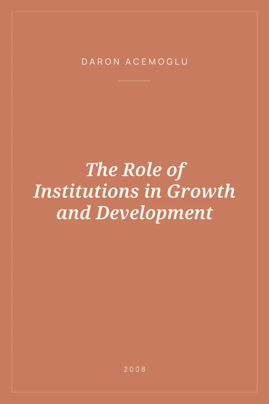 Portada de The Role of Institutions in Growth and Development