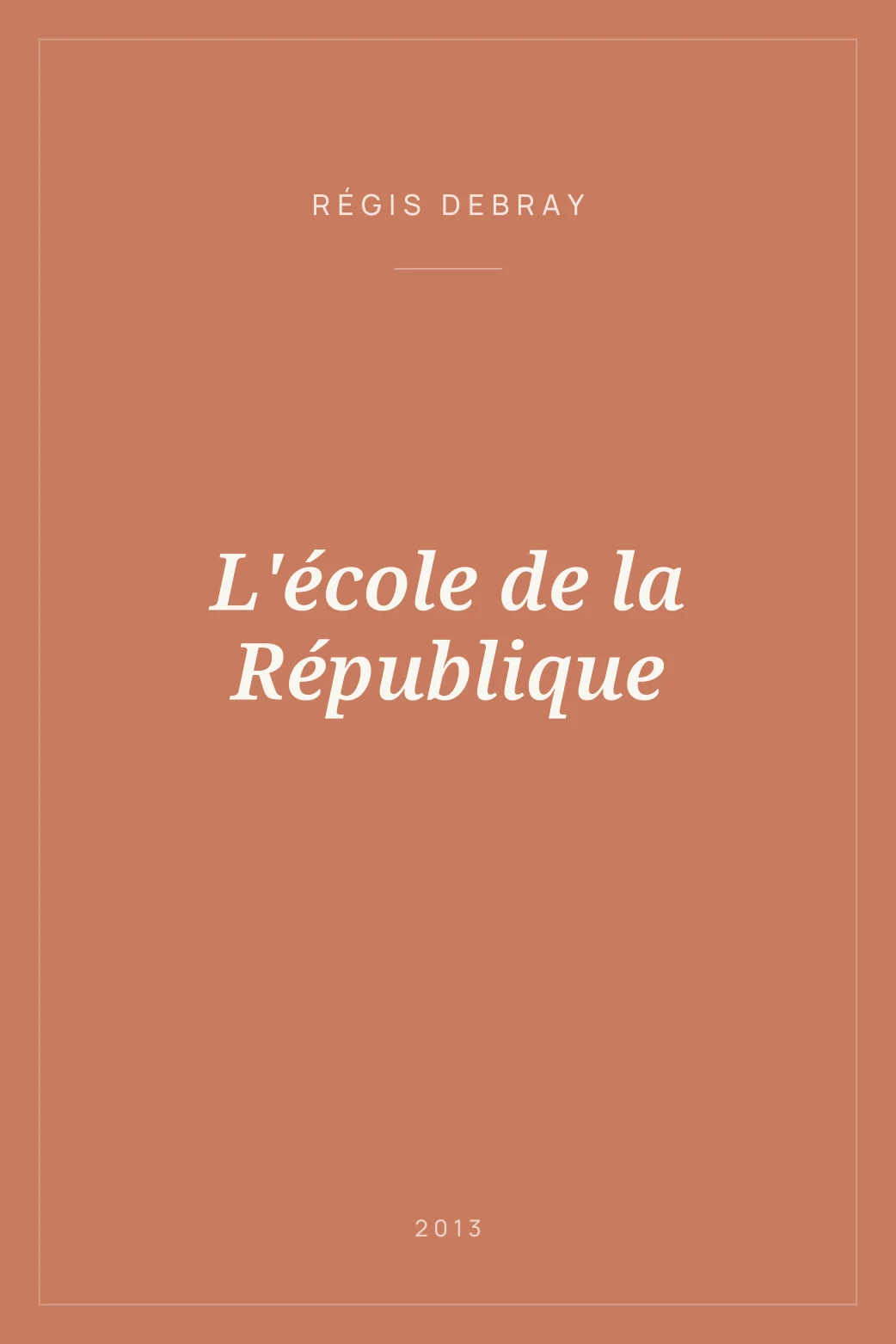 Portada de L'école de la République
