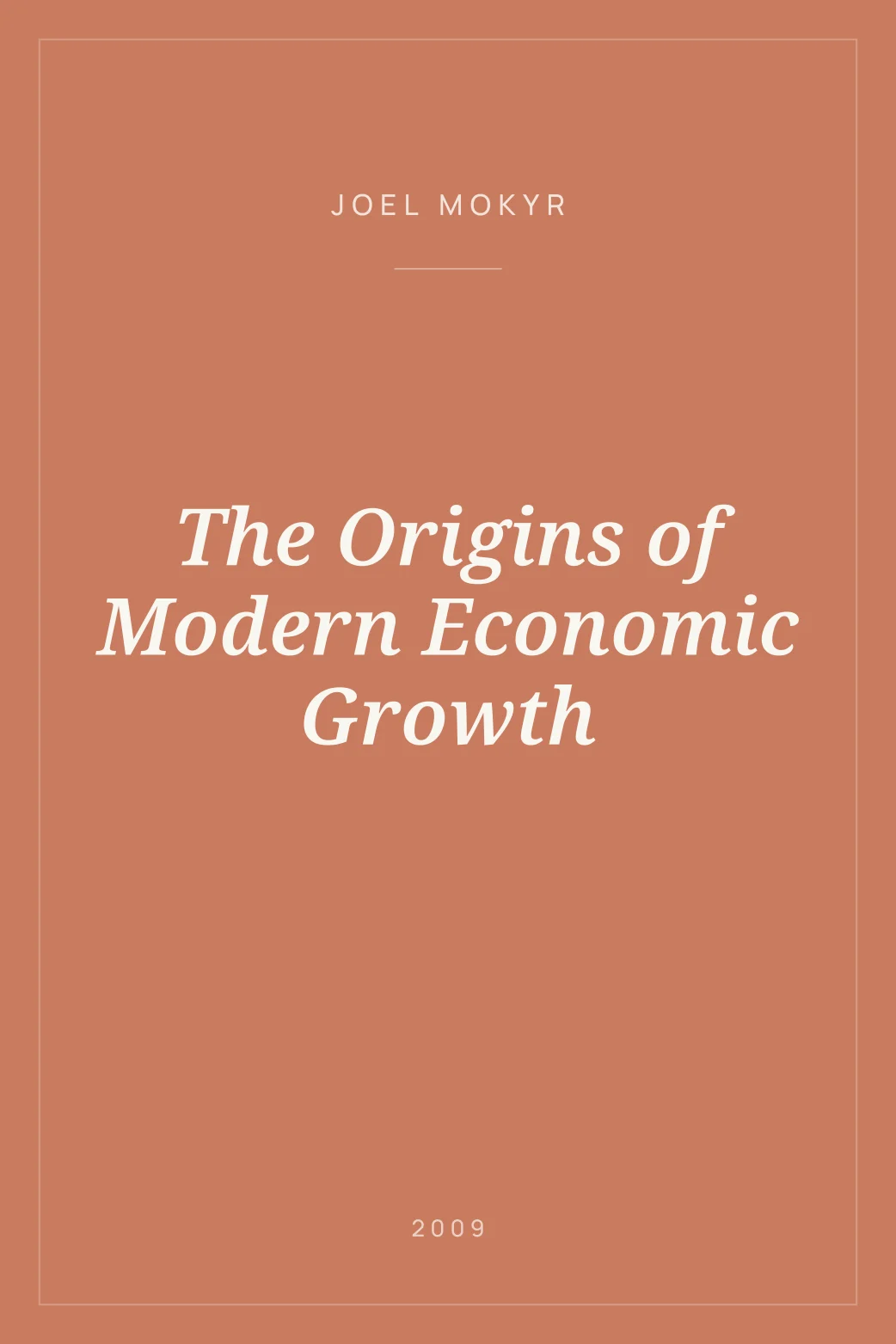 Portada de The Origins of Modern Economic Growth