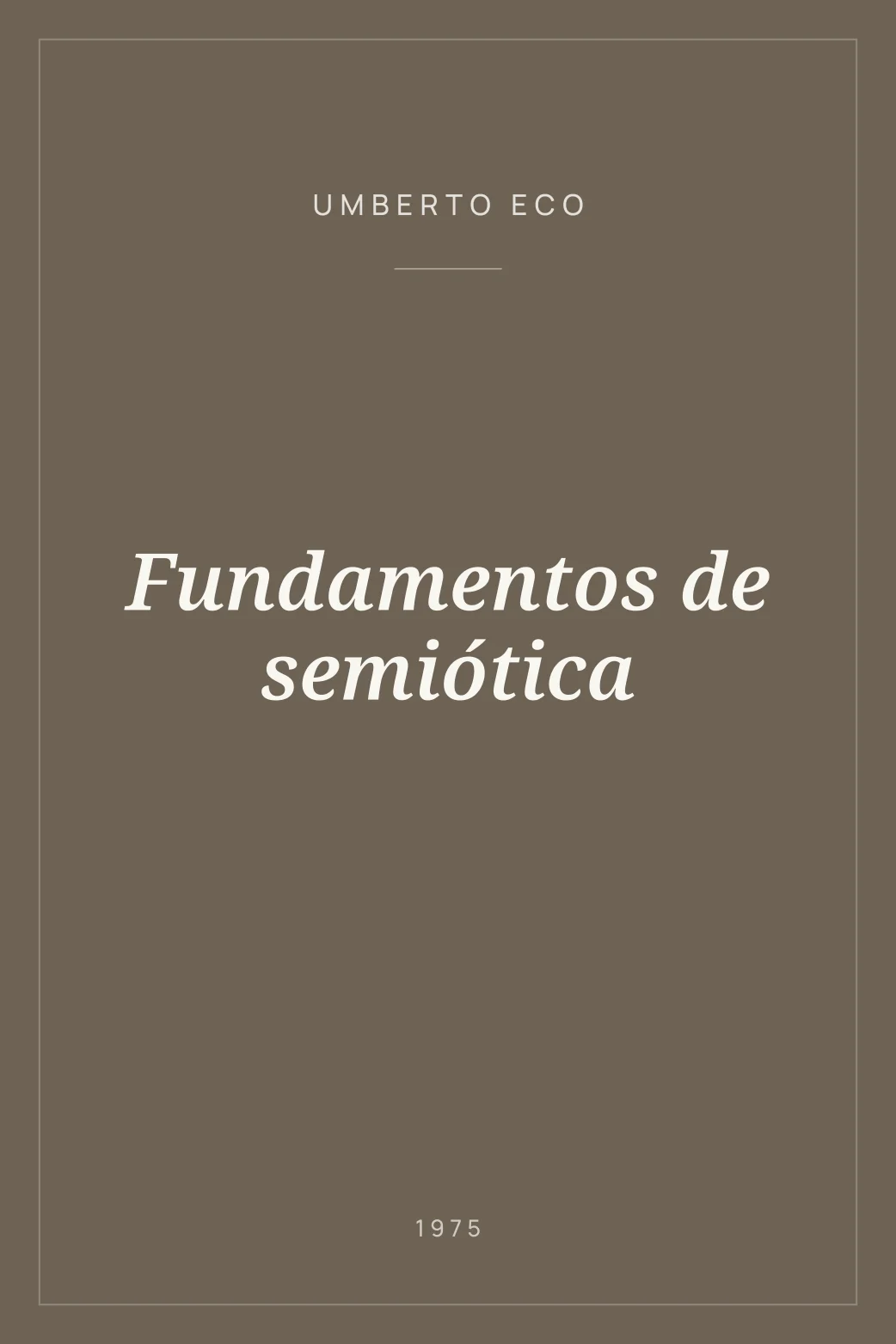 Portada de Fundamentos de semiótica