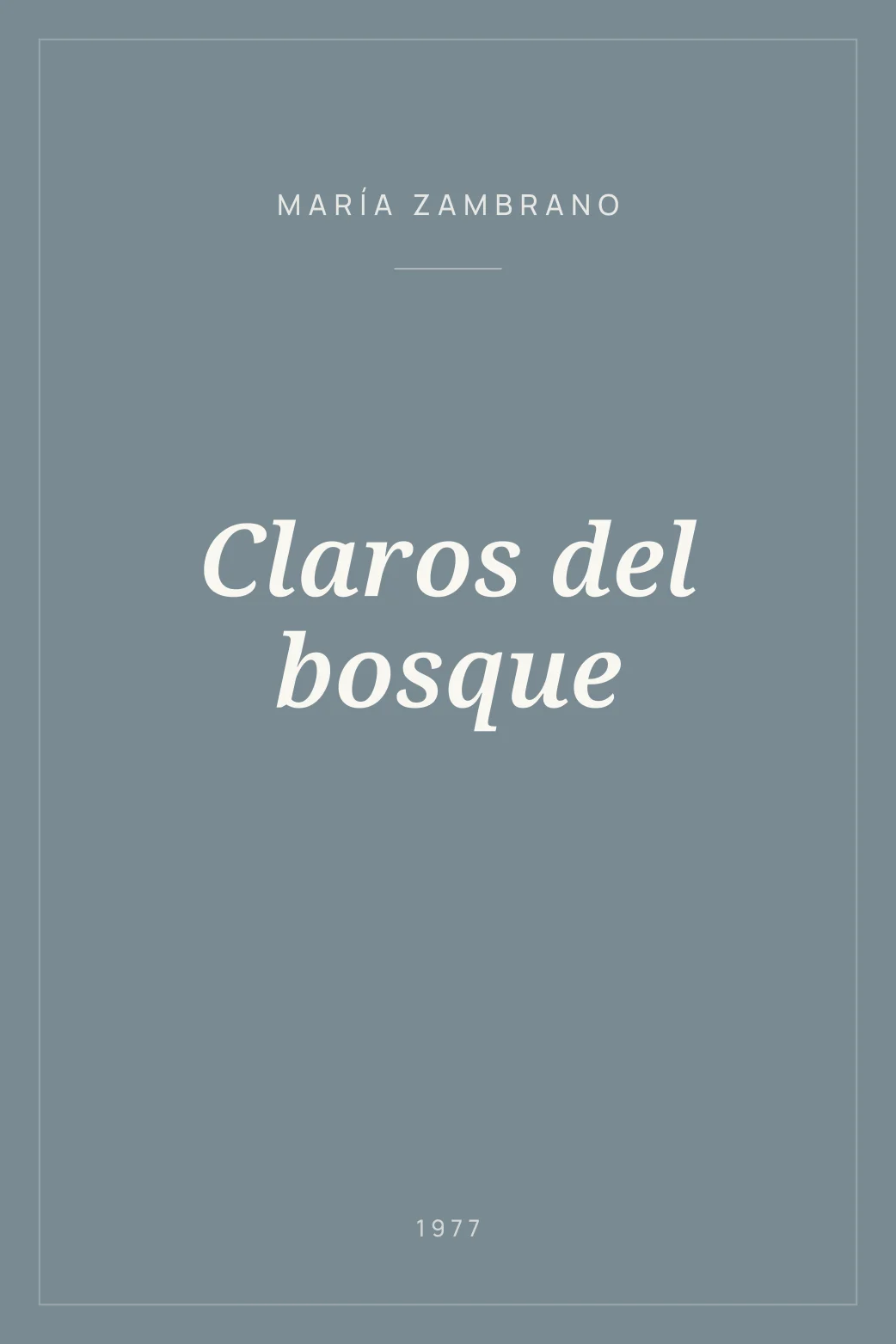 Portada de Claros del bosque