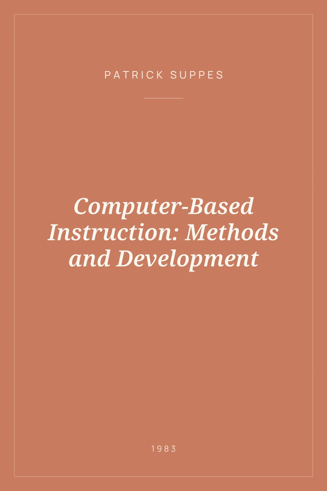 Portada de Computer-Based Instruction: Methods and Development