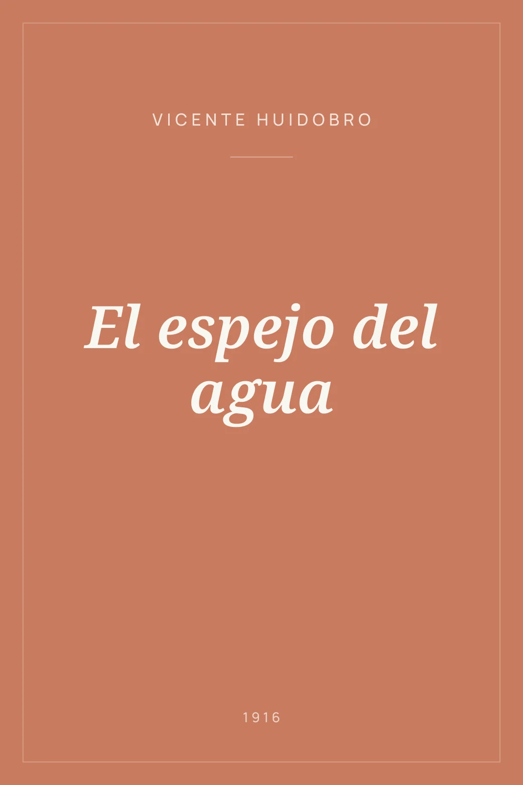 Portada de El espejo del agua