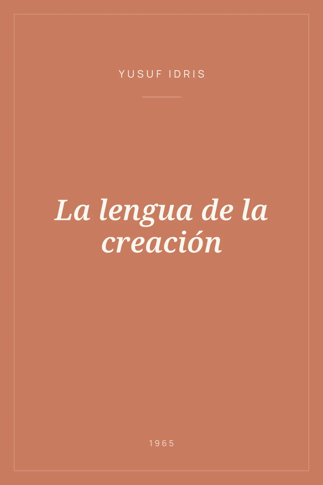 Portada de La lengua de la creación