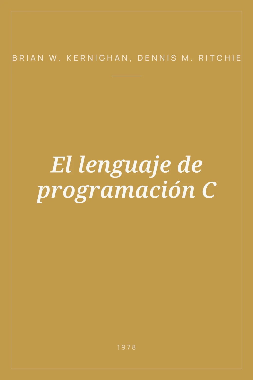 Portada de El lenguaje de programación C