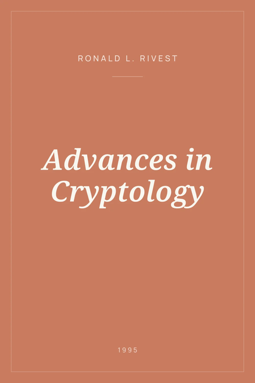 Portada de Advances in Cryptology