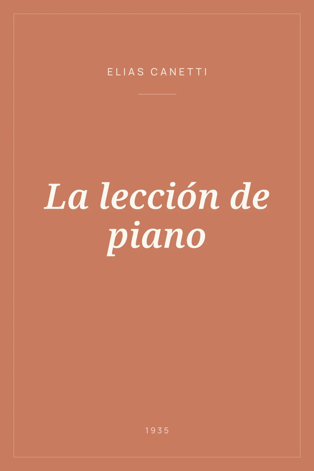 Portada de La lección de piano