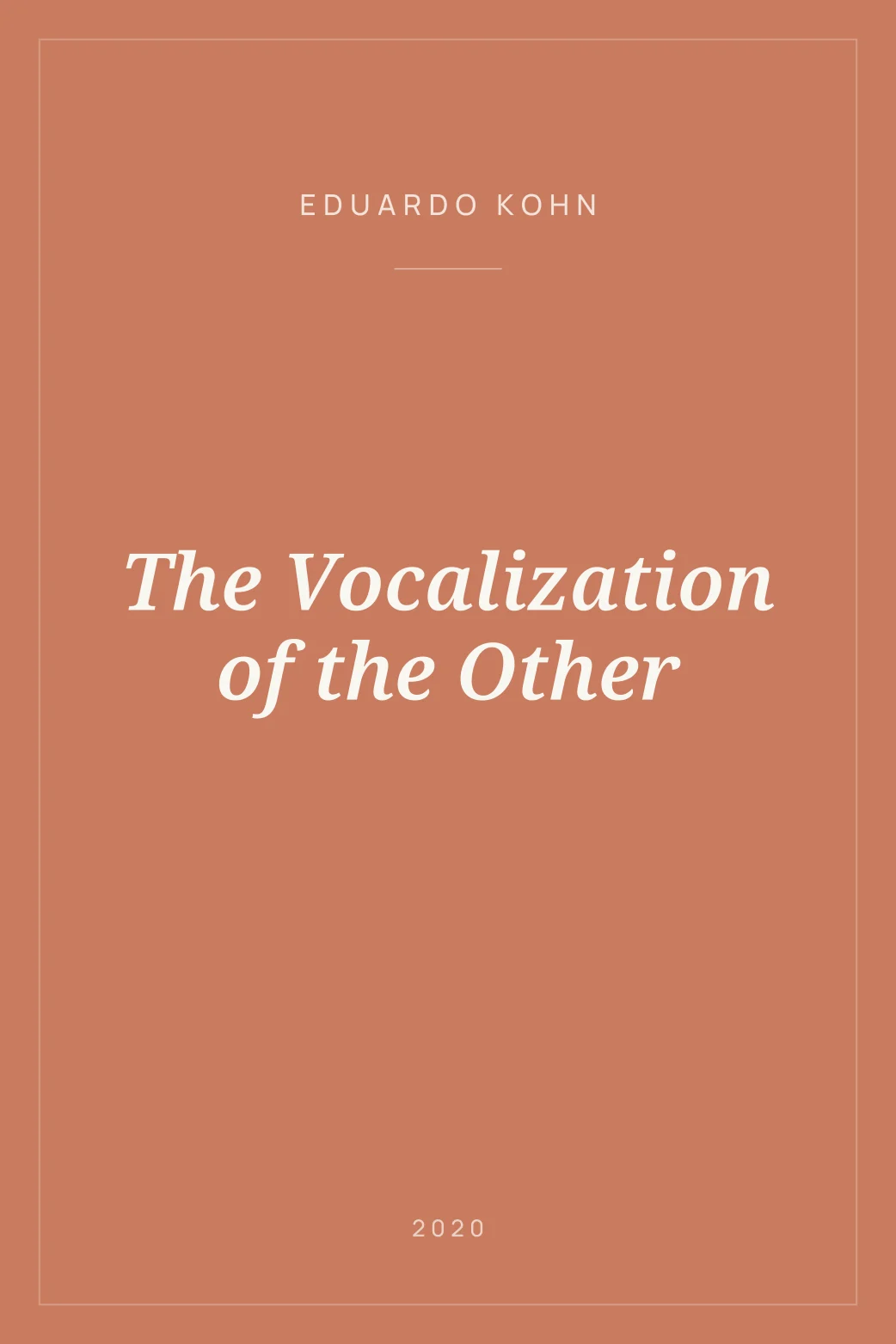 Portada de The Vocalization of the Other