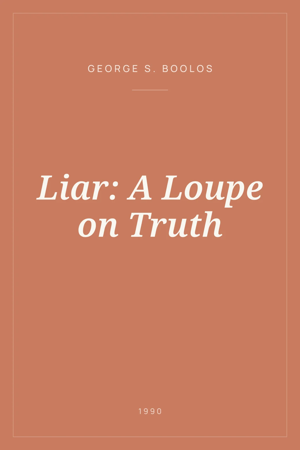 Portada de Liar: A Loupe on Truth