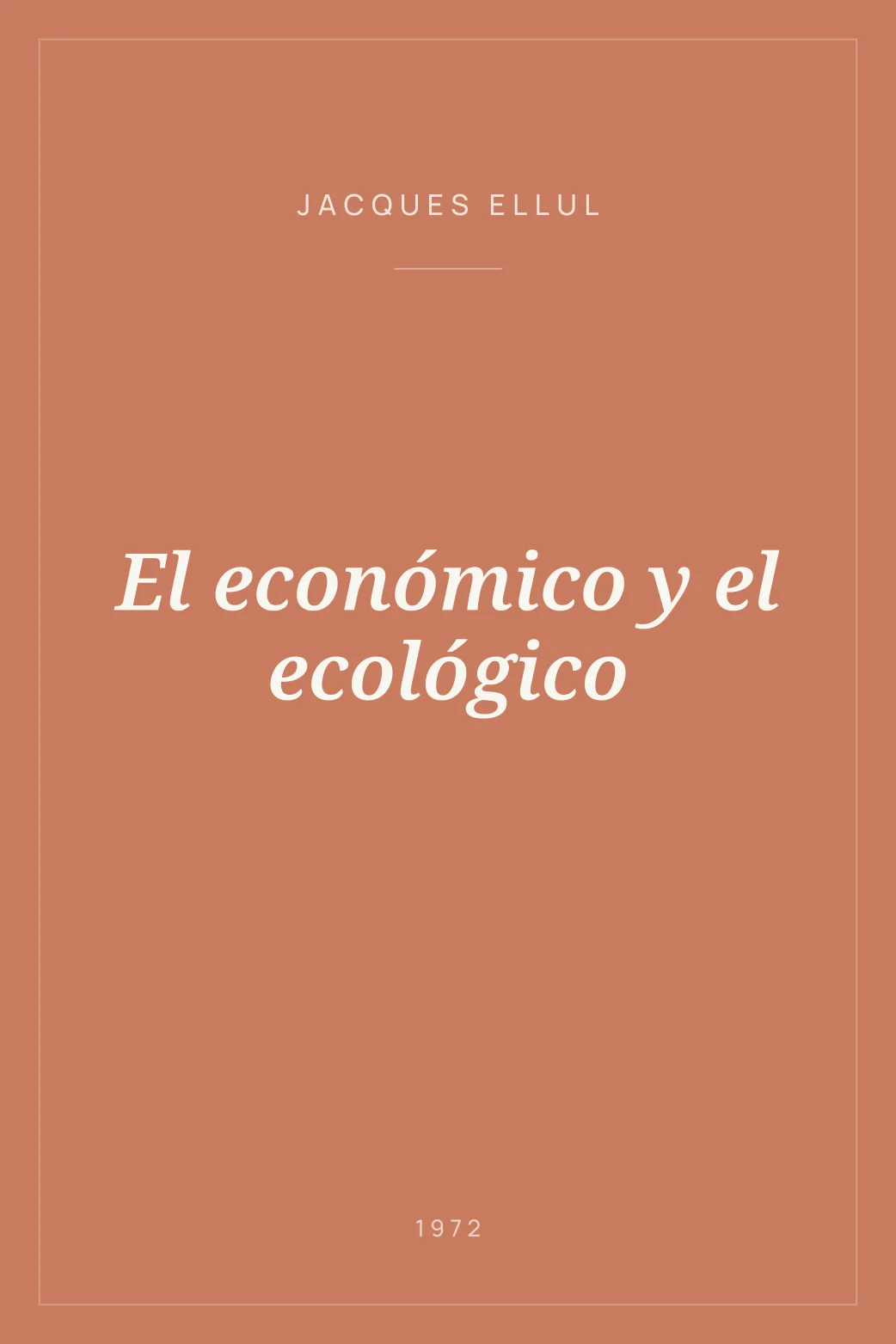 Portada de El económico y el ecológico