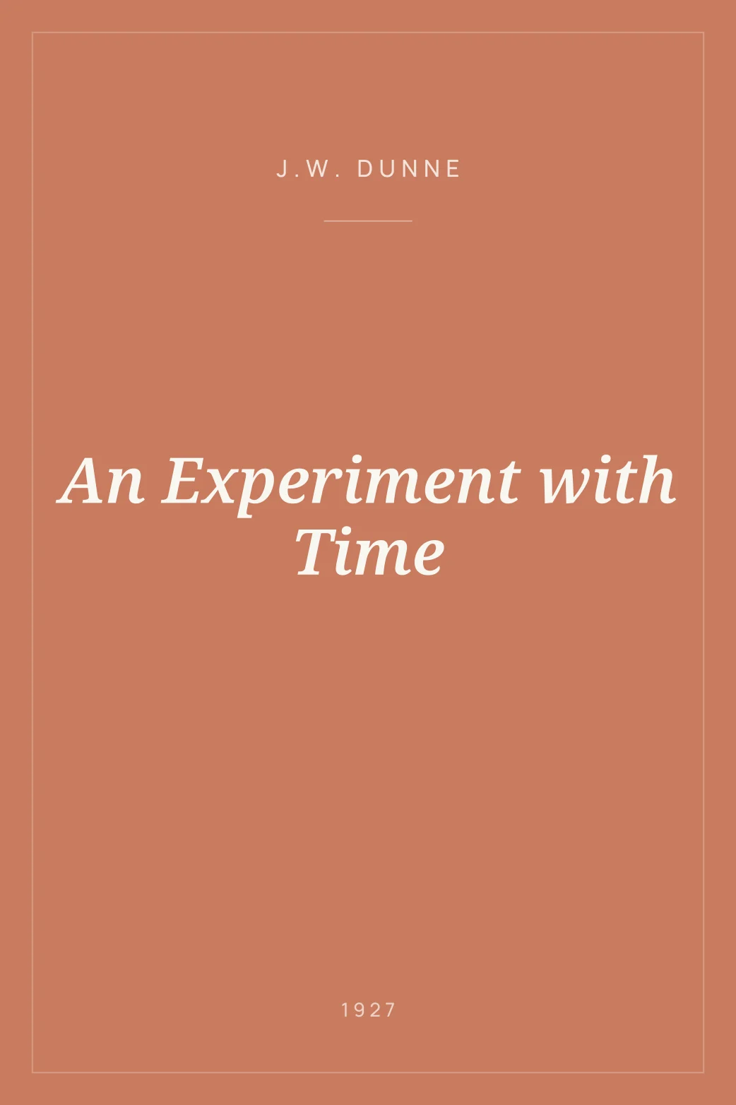 Portada de An Experiment with Time