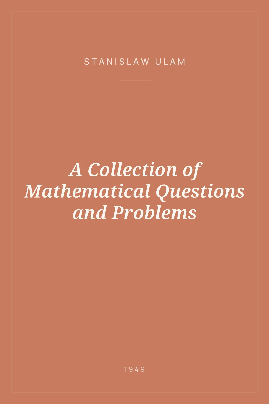 Portada de A Collection of Mathematical Questions and Problems
