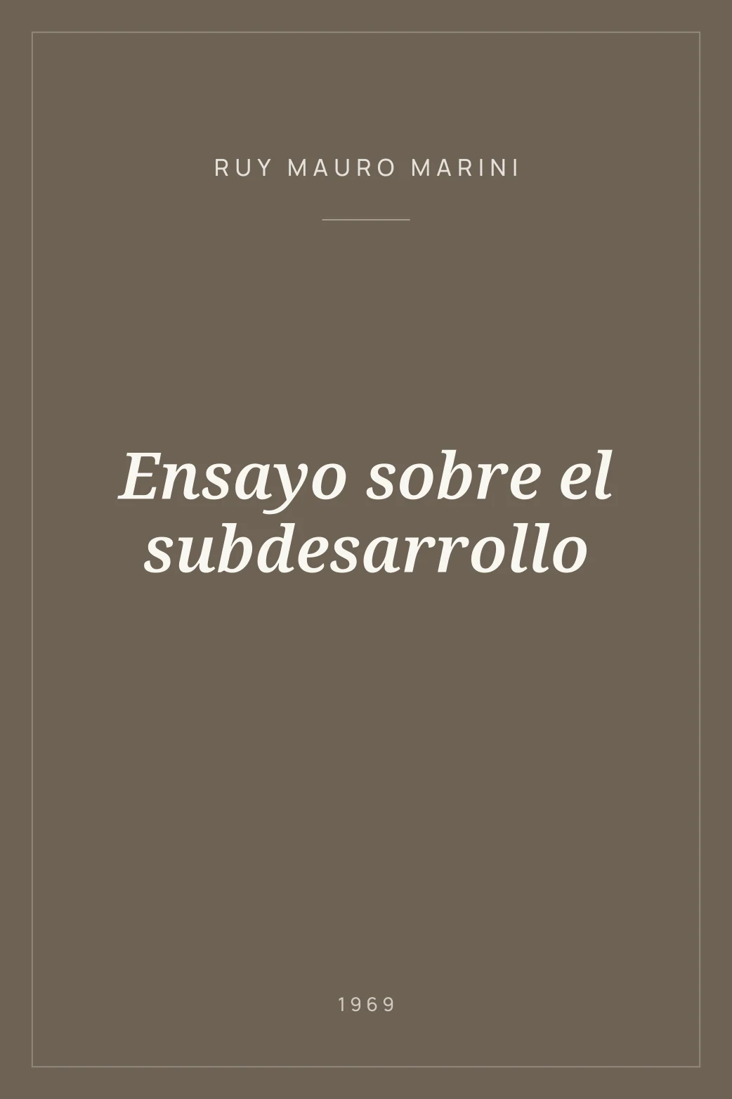 Portada de Ensayo sobre el subdesarrollo