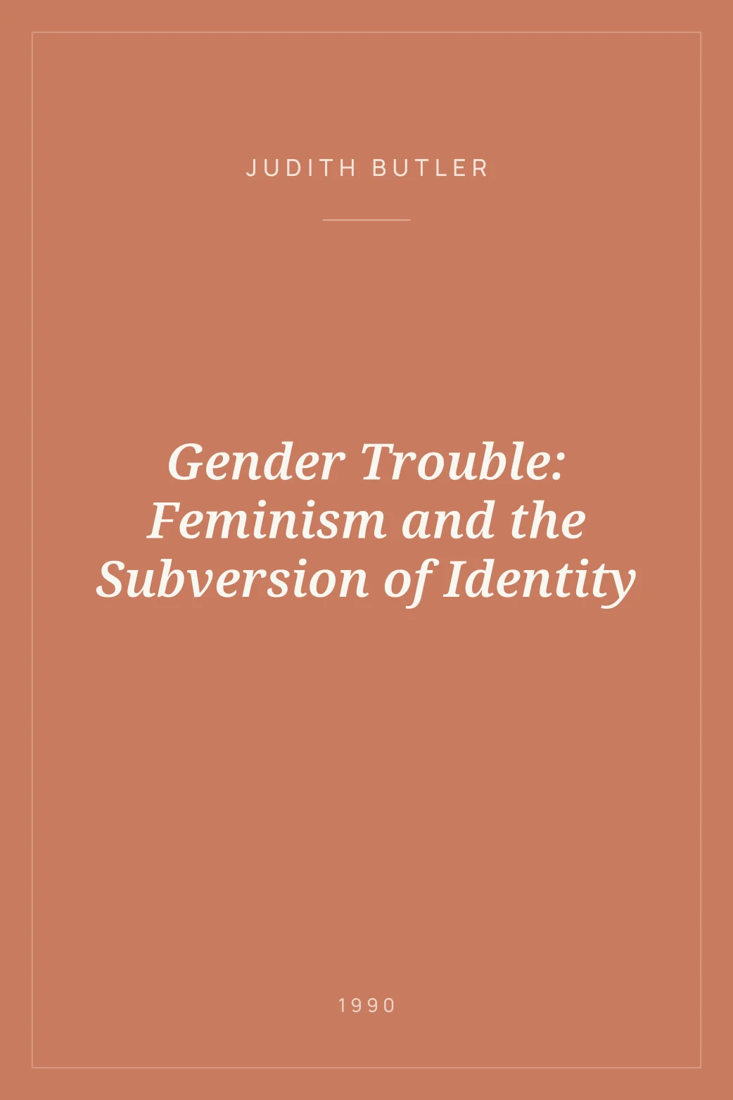 Portada de Gender Trouble: Feminism and the Subversion of Identity