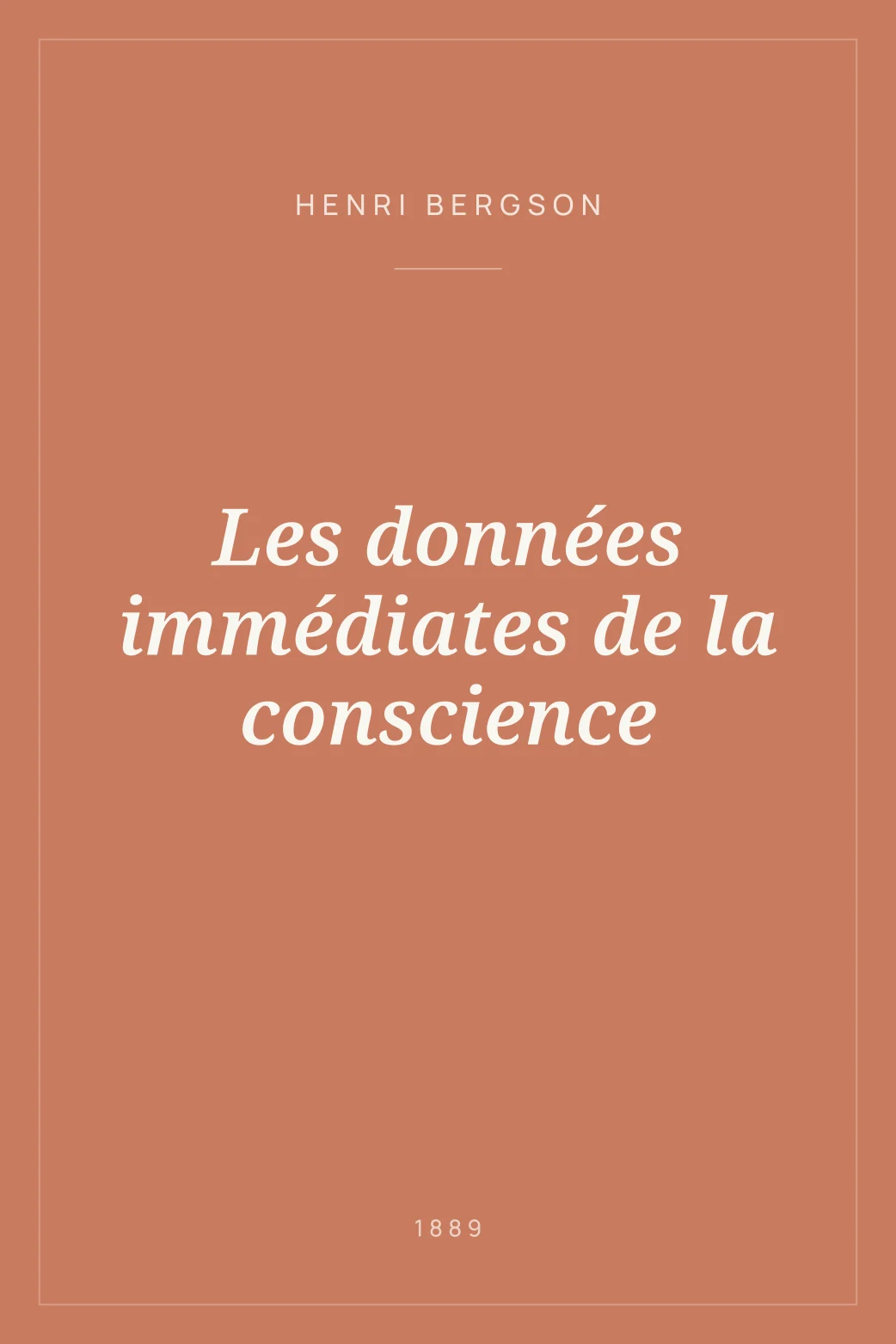 Portada de Les données immédiates de la conscience